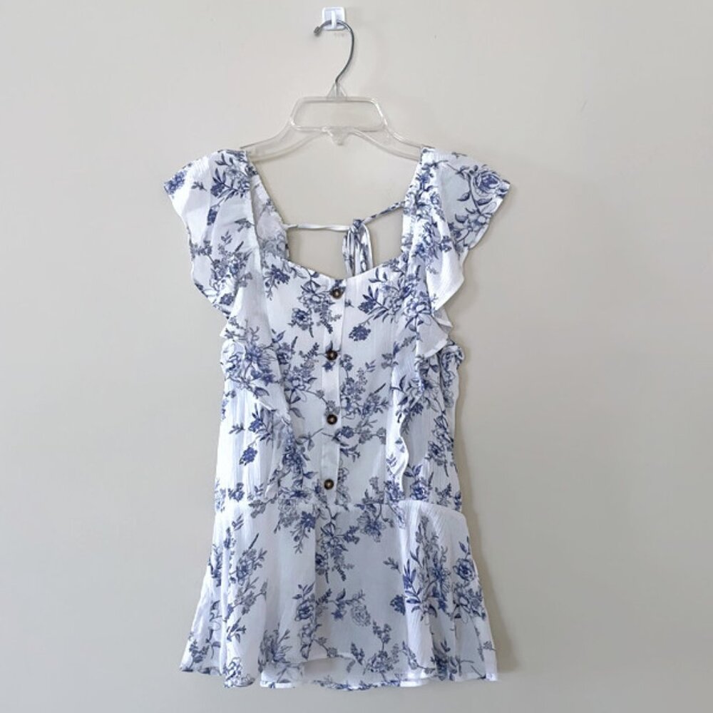 Moa Moa Floral Print Summer Blouse